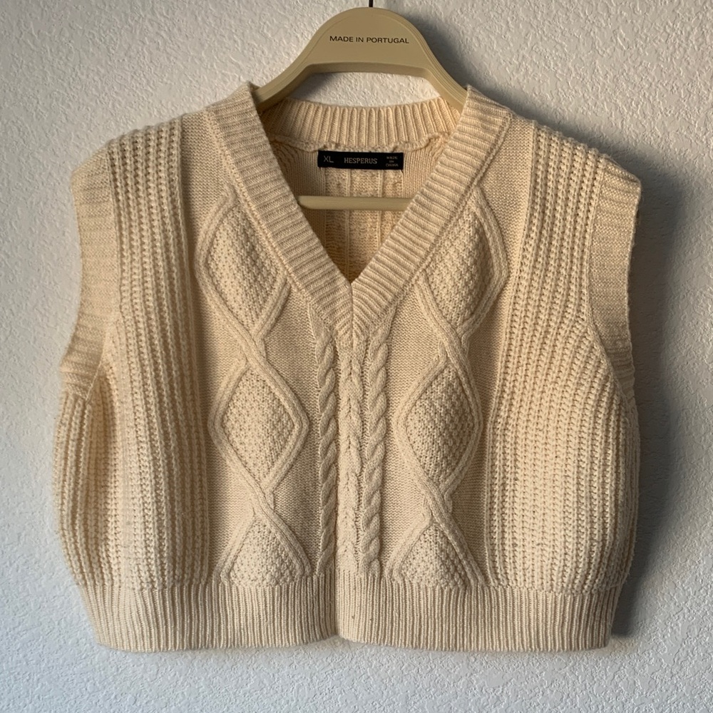Ivory V-Neck Sweater Vest